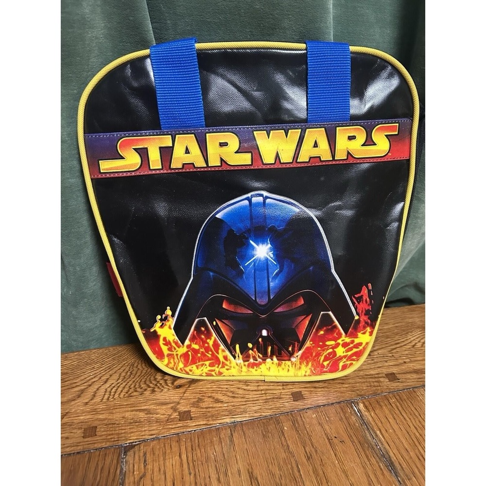 Star Wars Darth Vader Tote Bag Black Blue Yellow Zippered Travel Carryall